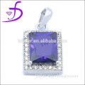 925 Sterling silver jewelry big amethyst stone pendant